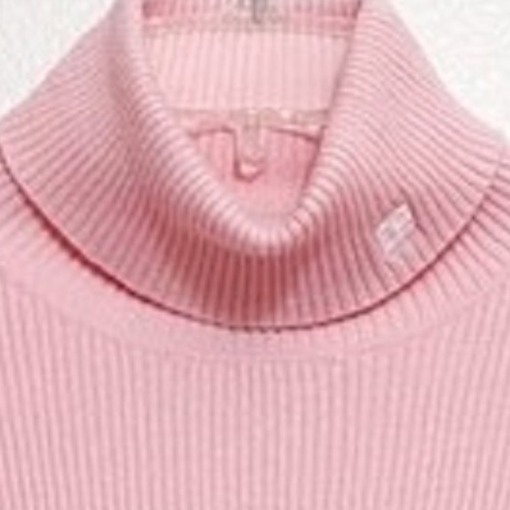 Ralph Lauren Size PL Pink Jillian Turtleneck Sweater 100% Cotton - Picture 3 of 3